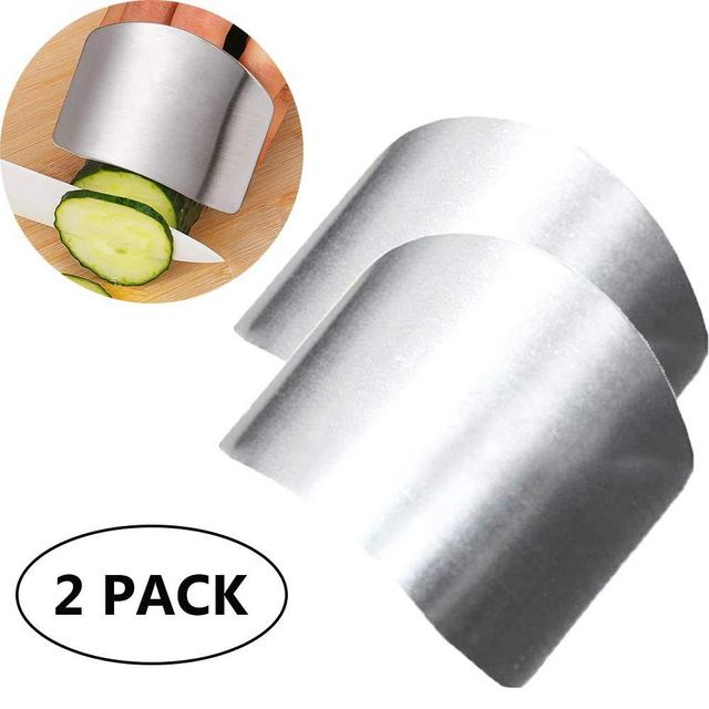 ZOCONE 2 PCs Finger Guard For Cutting Kitchen Tool Finger Guard Stainless Steel Finger Protector Avoid Hurting When Slicing and Dicing Kitchen Safe Chop Cut Tool (PH0088)