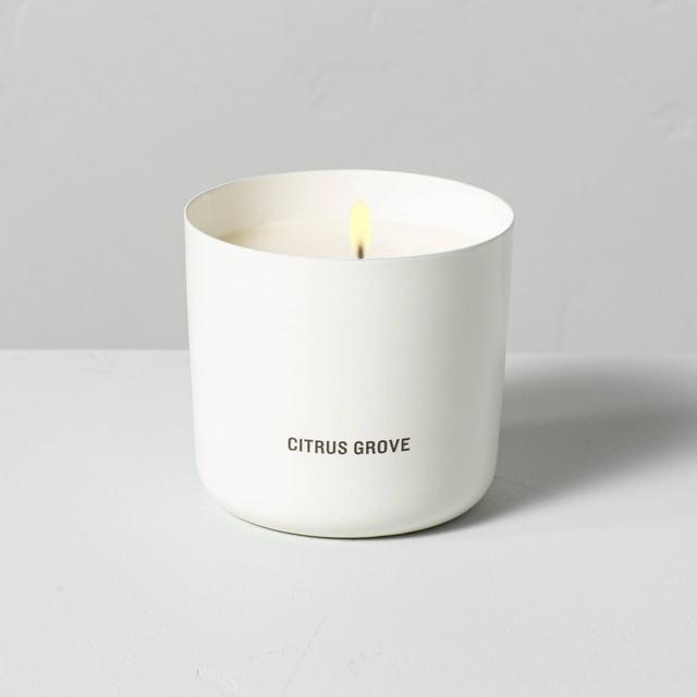 9oz Citrus Grove Powder Coated Metal Seasonal Candle - Hearth & Hand™ with Magnolia