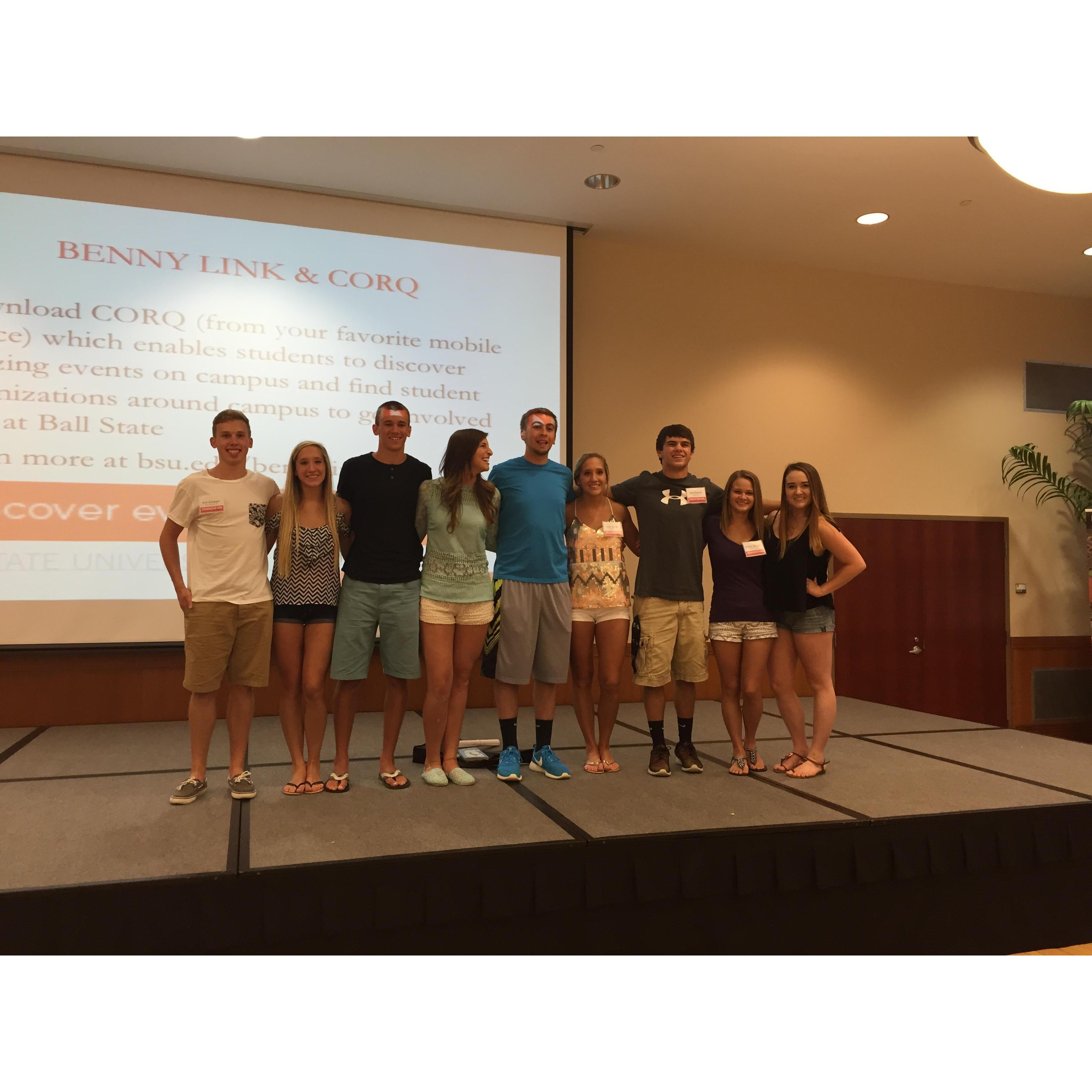 This is the first photo we ever took together during freshmen orientation!