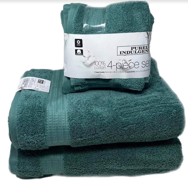 Purely Indulgent 100% HydroCotton | Includes: 2 Luxury Bath Towels, 2 Hand Towels & 2 Washcloths | Quality, Ultra Soft Towel Set | 6 Piece Set (Green)