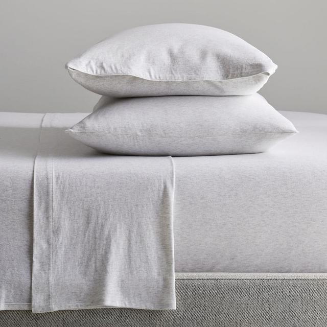 Cotton Jersey Cloud Sheet Set, King, Light Heather Gray