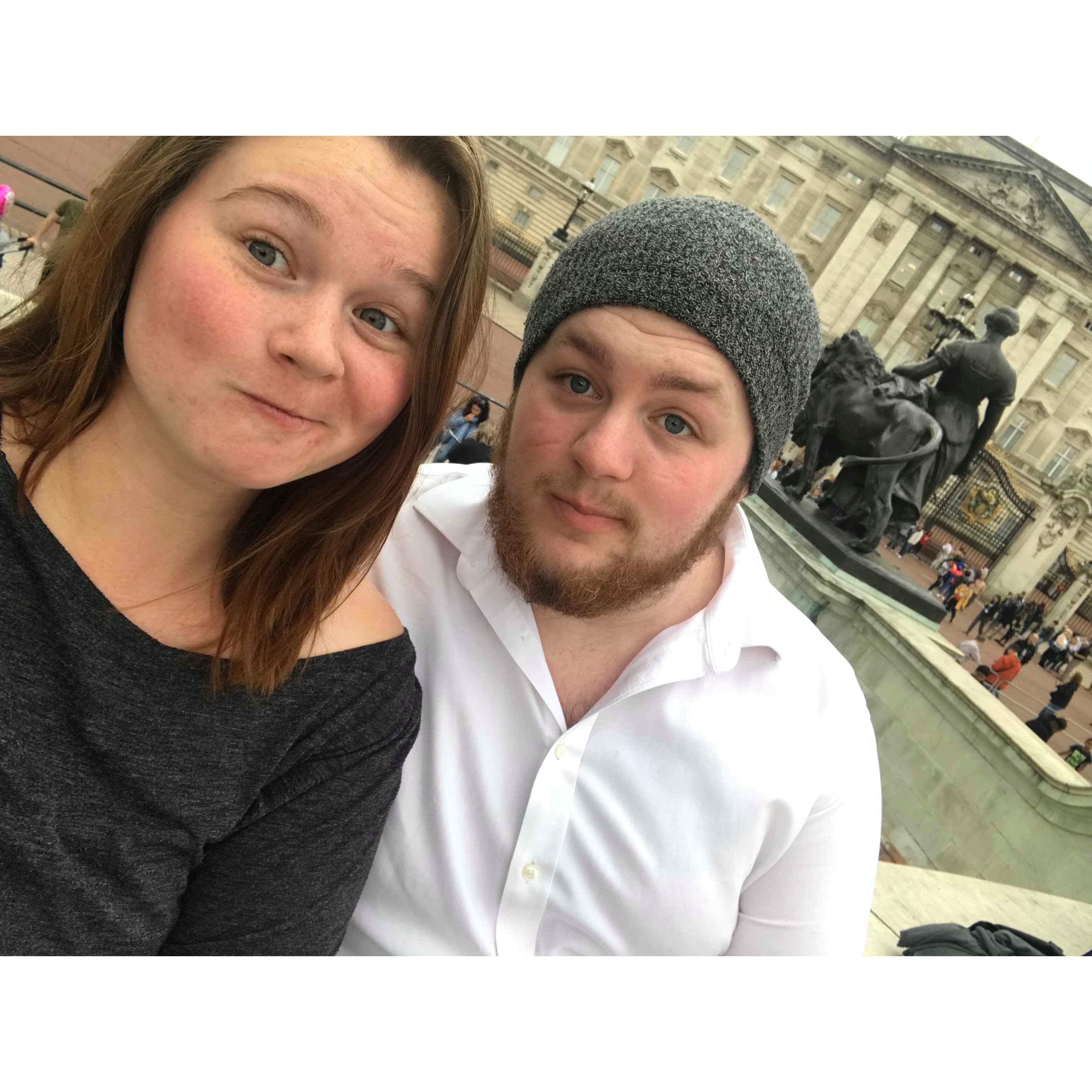 May of 2018 - Taken at Buckingham Palace on our last night in England after spending the last 2 weeks of Sam's study abroad semester together.