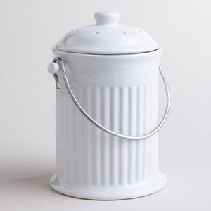 White Ceramic Compost Bucket