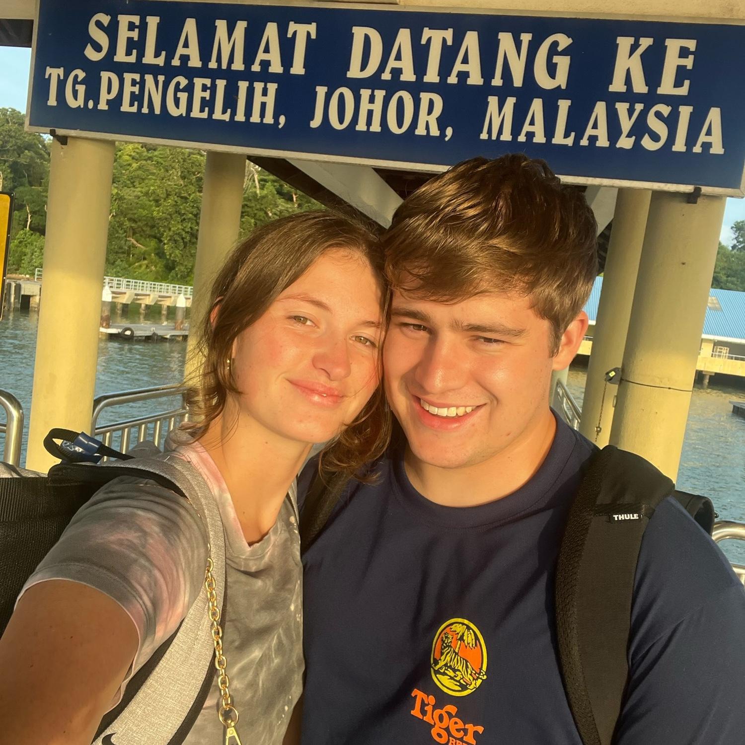 Getting of the ferry in Johor, Malaysia