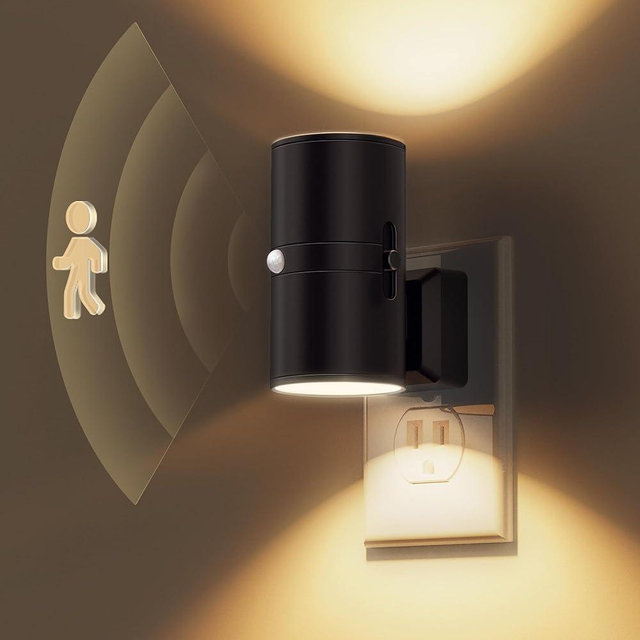 [2 Pack] LOHAS Motion Sensor Night Light Plug in, Motion Activated Night Light, 0-100LM Dimmable, Soft White 3000K, Motion Sensor Light Indoor for Bathroom Hallway Bedroom Stairway Child Kids Elderly