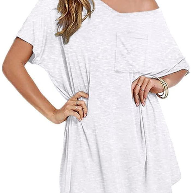 Ekouaer Womens Tshirt Nightgown Cotton V Neck Sleepshirts Comfy Casual Nightshirt for Women