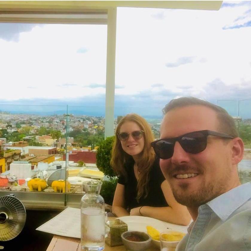 On a rooftop bar in San Miguel de Allende, Mexico, June 2018