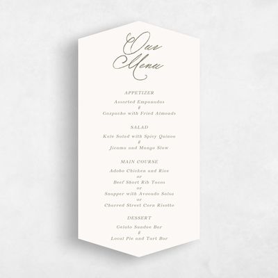 Beige Diamond Wedding Menu - Cristal