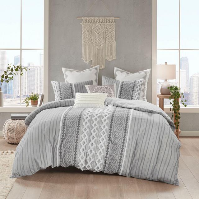 INK+IVY Imani 3-Piece Full/Queen Duvet Cover Set in Grey