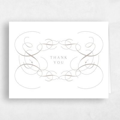 Oatmeal, Beige Wedding Thank You - Ventana Landscape Letterpress
