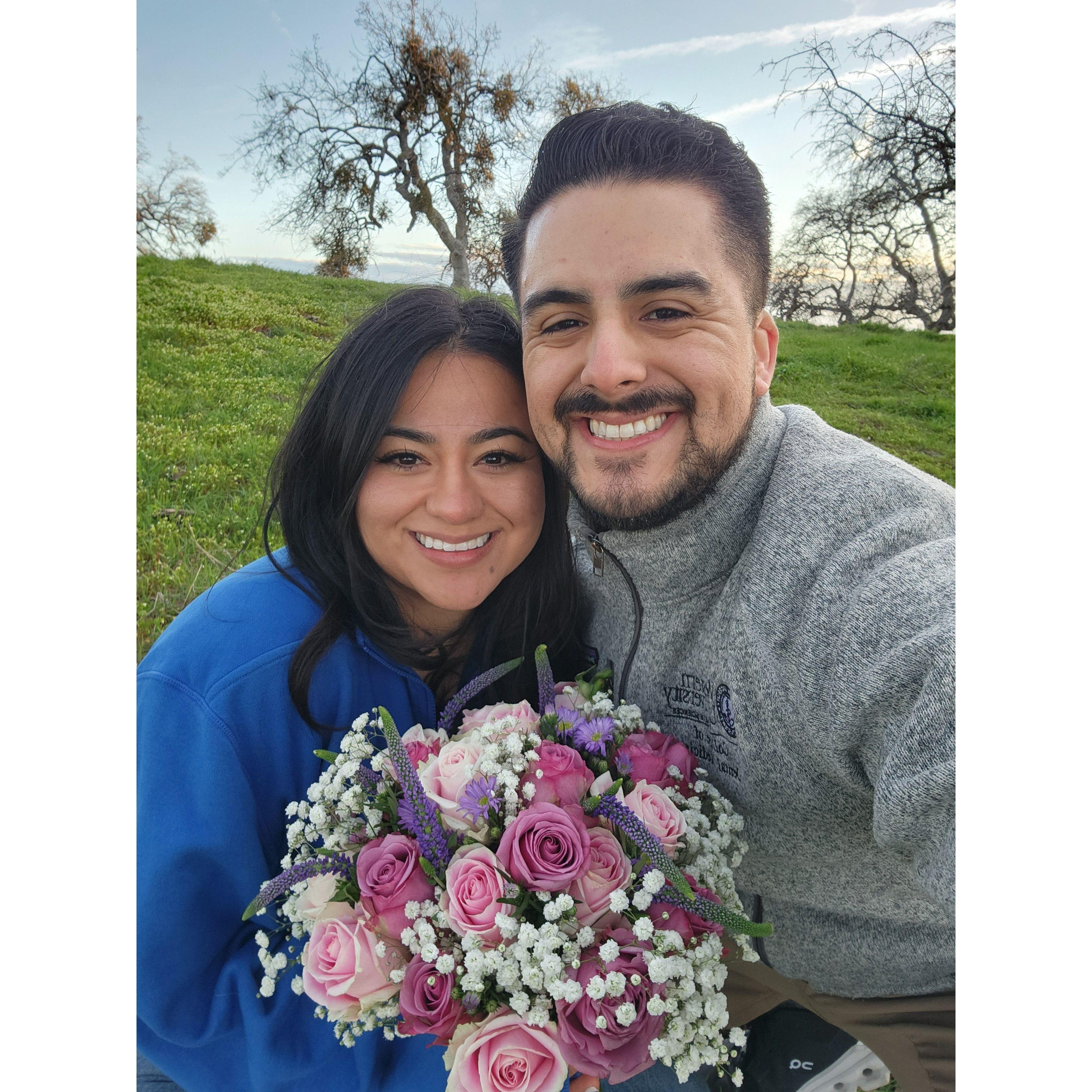 His first bouquet he made for her.