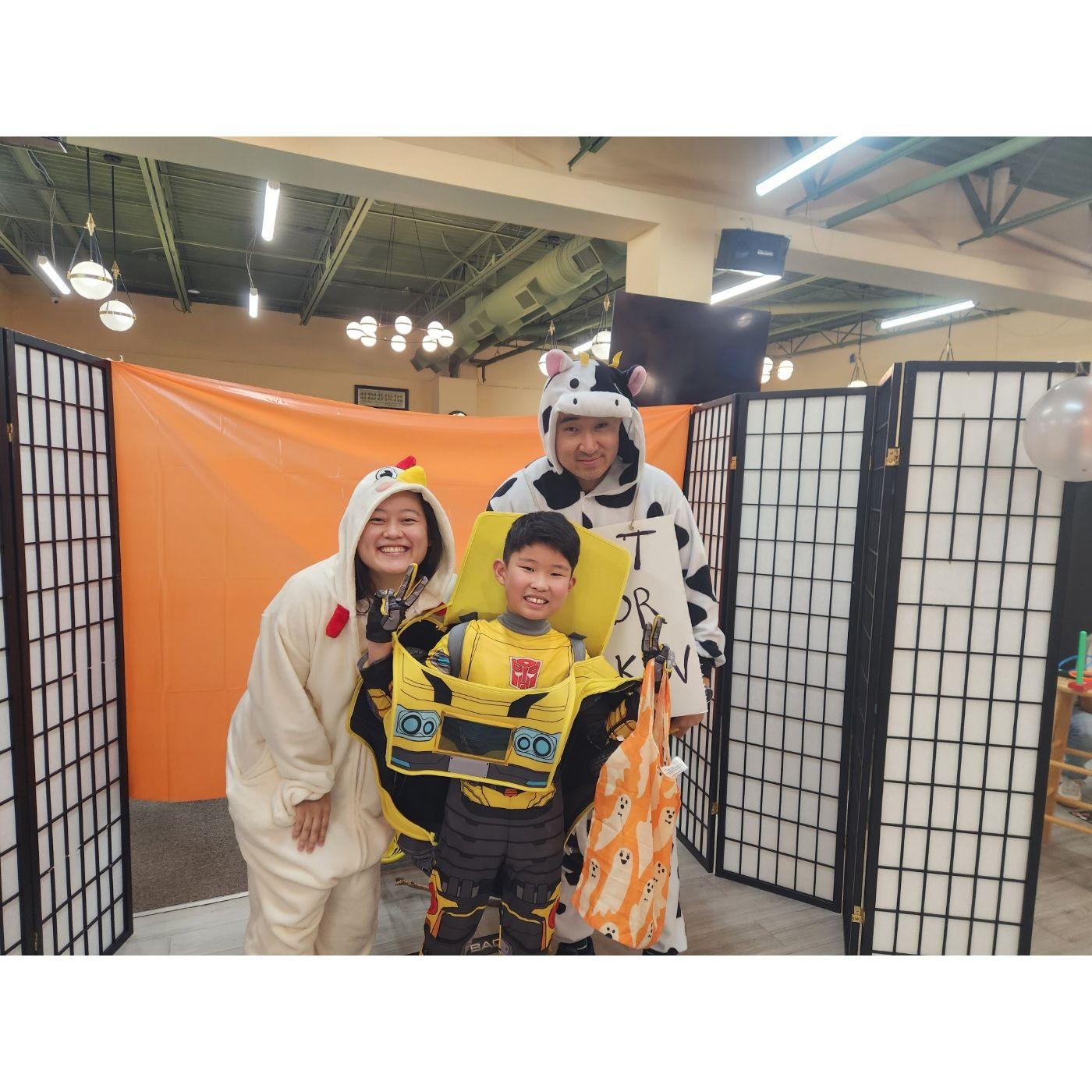 Halloween at church with James, Jong's nephew.