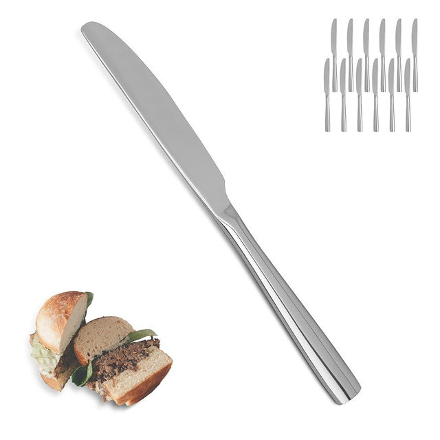 Dinner Knives,12 Piece Dinner knife Set,18/10 Stainless Steel Silverware Set Dinner Knife For Home,Kitchen,Restaurant and Hotel,Mirror Polished& Dishwasher Safe