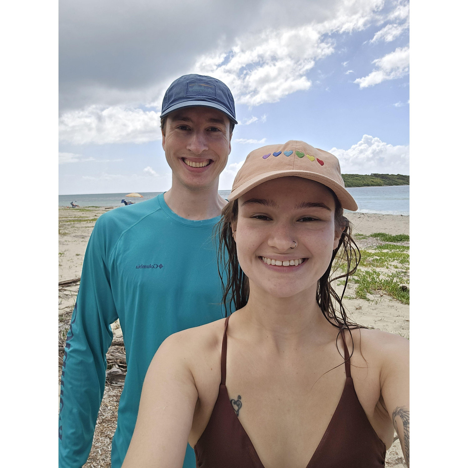 beach bumming the day we got engaged, grace had no idea.