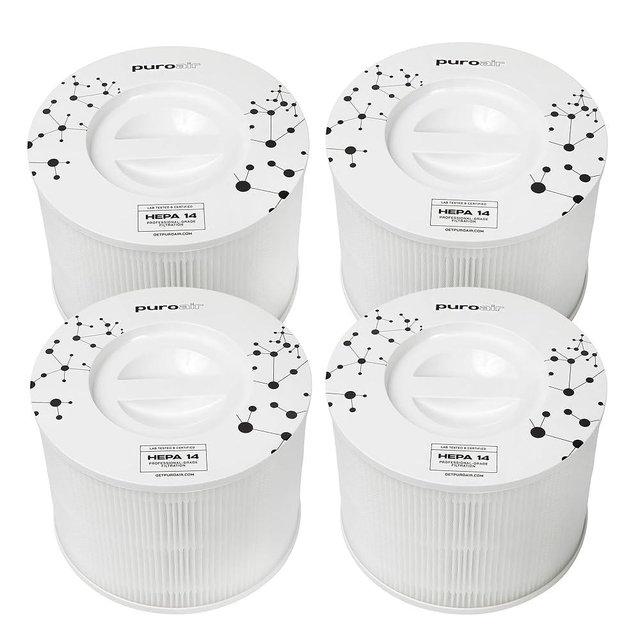 4-Pack of PuroAir Air 240 Purifier Replacement Filters HEPA 14 - Replacement HEPA 14 Filter for PuroAir Purifier - Captures 99.99% of Pet Dander, Smoke, Pollen, Allergens, Dust, Mold, Odors (4 PACK)