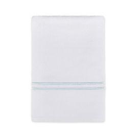 Wamsutta® Classic Turkish Embroidered Bath Towel in White/Seafoam