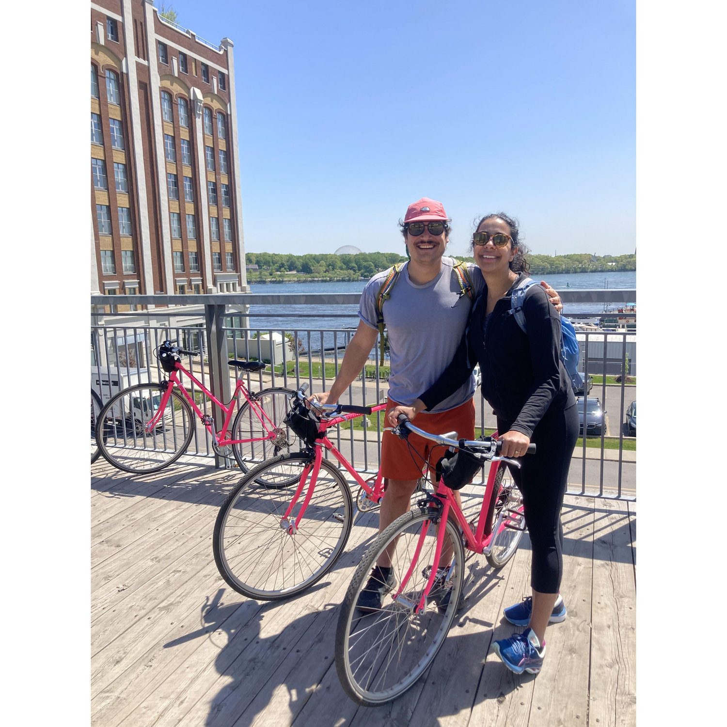 Ally's 30th birthday trip in Montreal! Bopping around on a pink bike tour to see the city