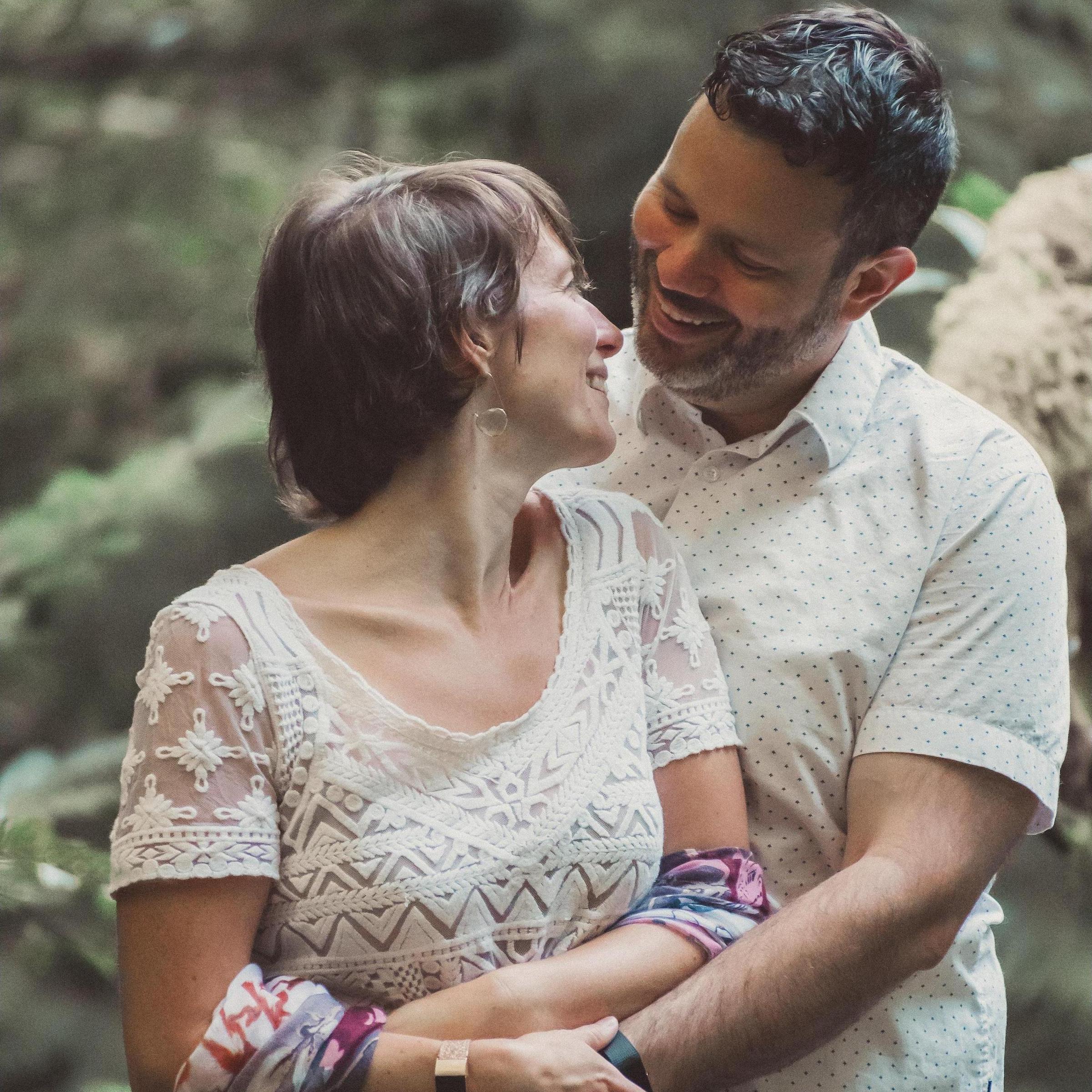 In the Olympic National Forest during our engagement photo shoot.