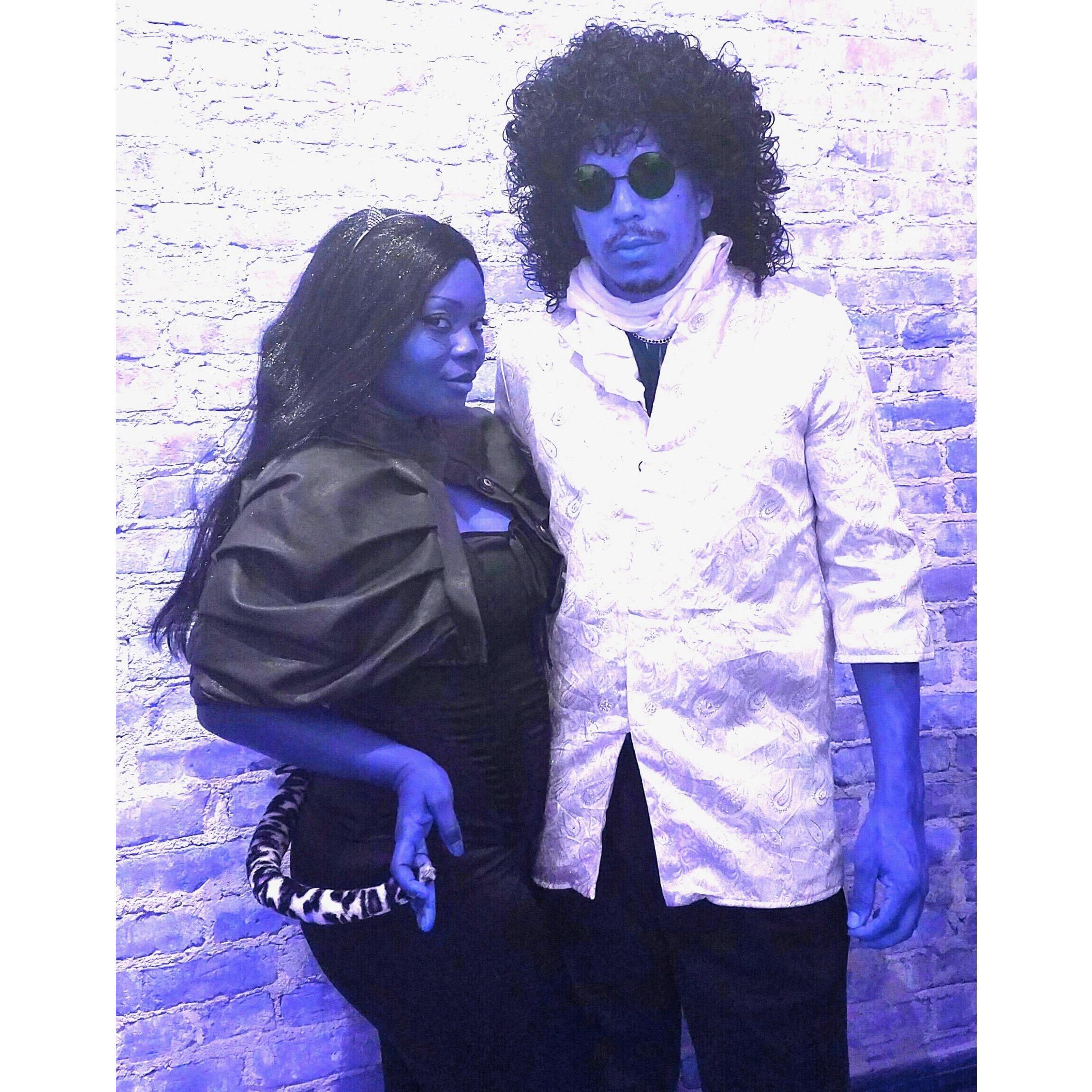 Prince and Appolonia Panther Halloween in Old Town Pasadena.