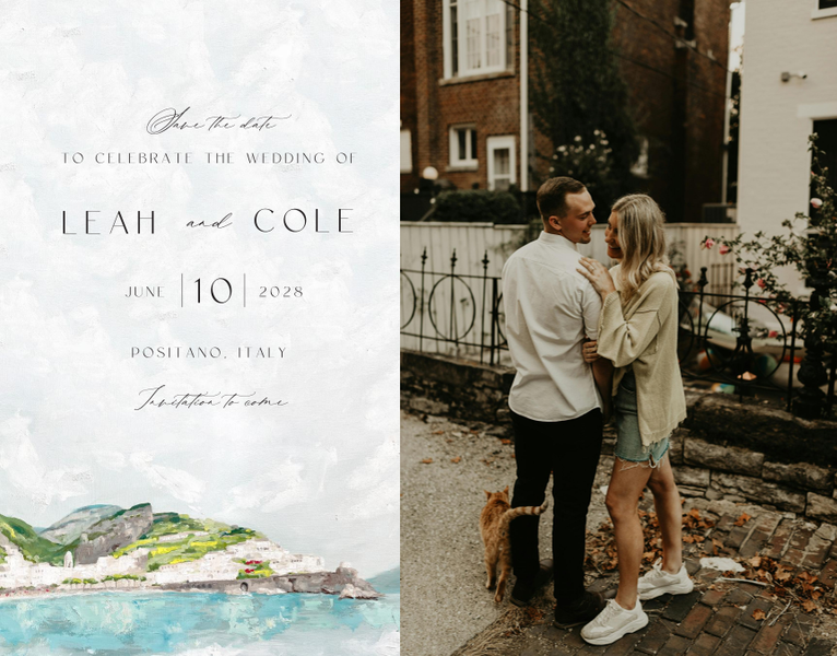 Sorrentine Photo | Light Teal | Zola Save The Dates