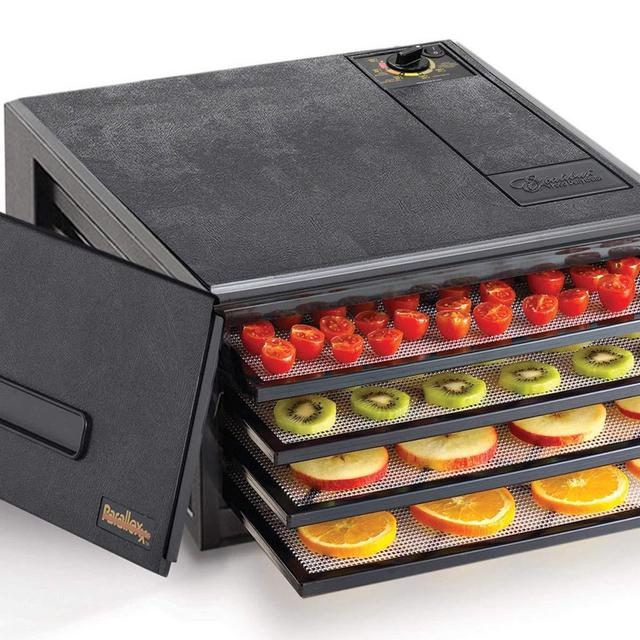 Excalibur 2400 Electric Food Dehydrator with Adjustable Thermostat Accurate Temperature Control Faster Efficient Drying, 4-Tray, Black