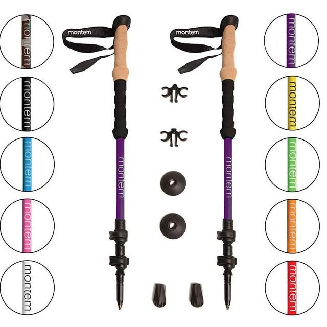 Montem Ultra Strong Trekking, Walking, and Hiking Poles - One Pair (2 Poles) - Collapsible, Lightweight, Quick Locking, and Ultra Durable