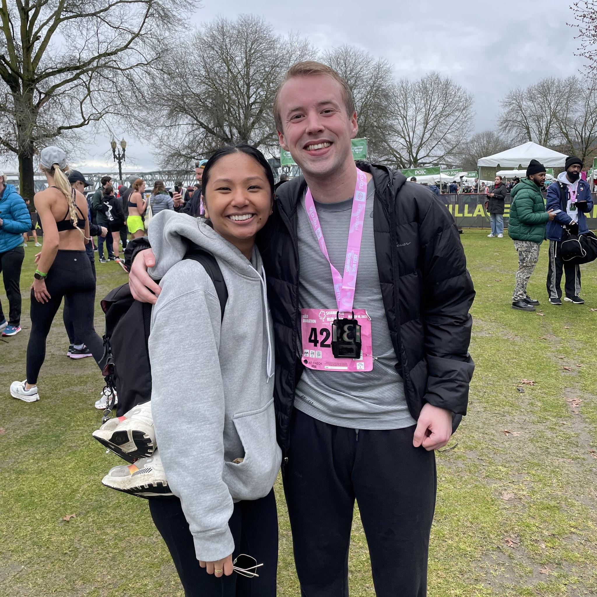 Adam's first half-marathon in Portland