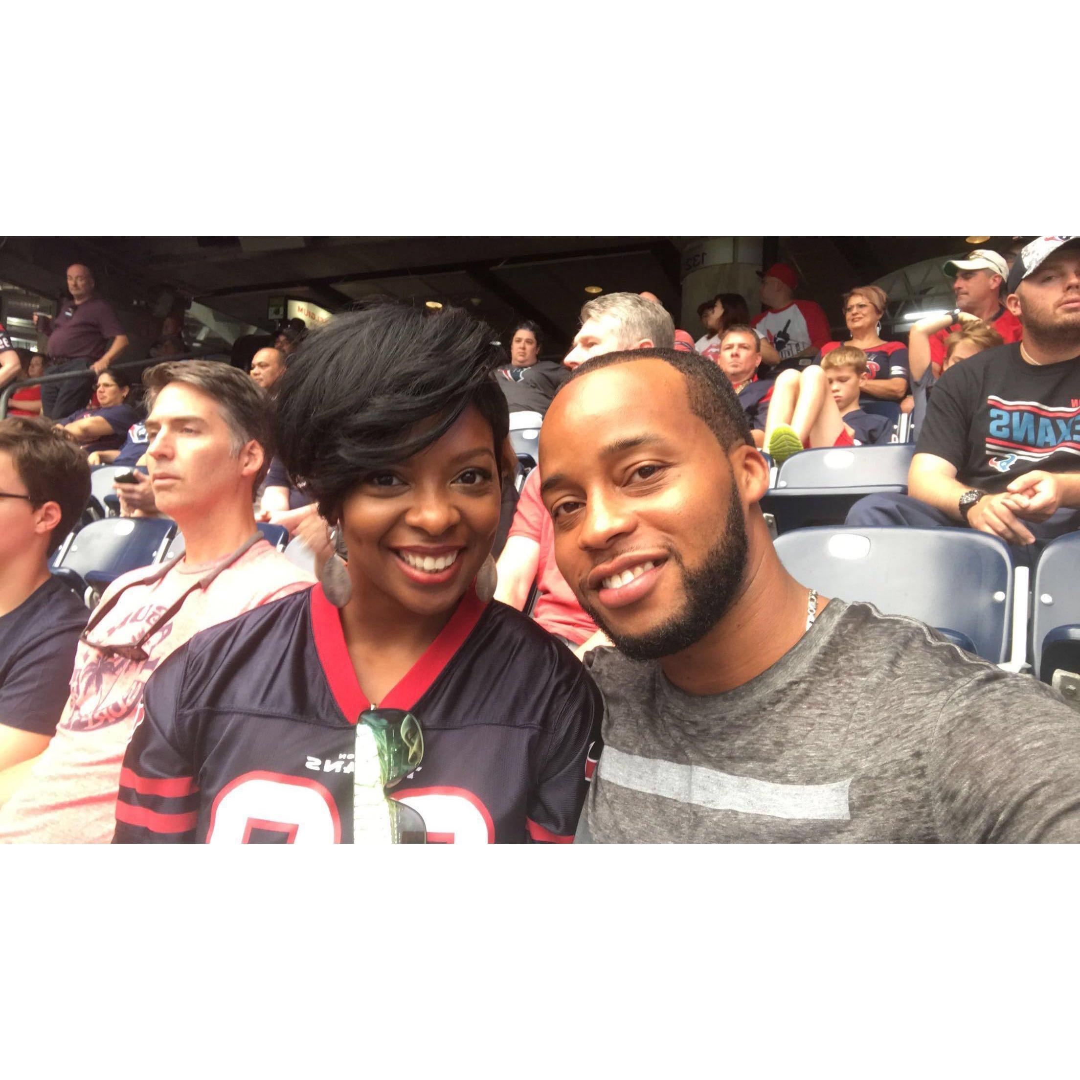 Our first NFL game together; also our first picture we ever took.