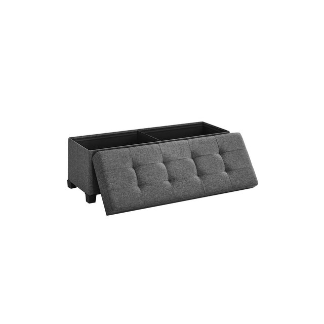 Storage Ottoman Bench, Foldable Foot Rest with Legs, End of Bed Bench, Storage Chest, Load up to 660 lb Entryway Dark Gray
