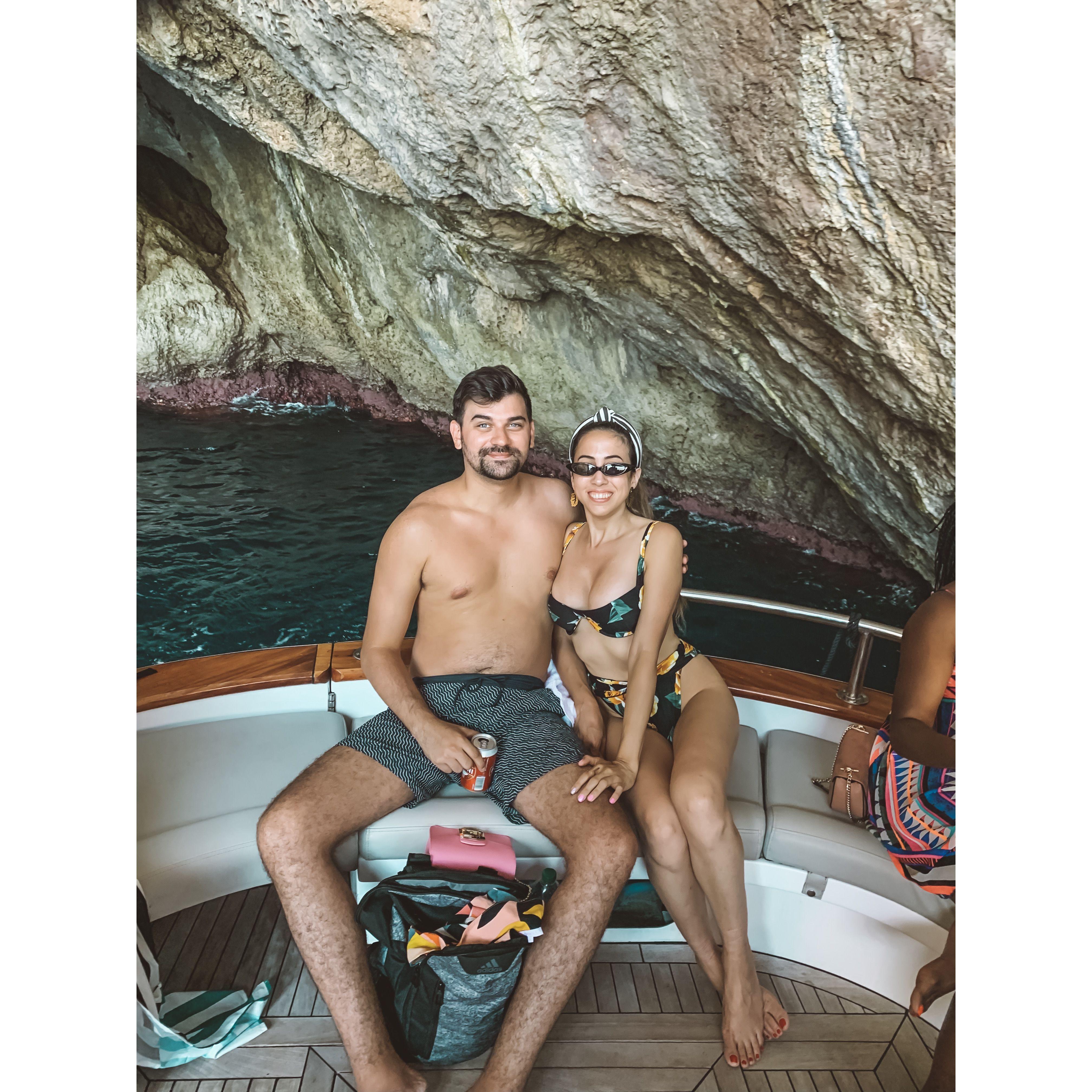 under a cave around Capri, Italy - July 2019