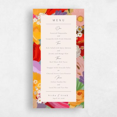 Yellow Wedding Menu - Chesley