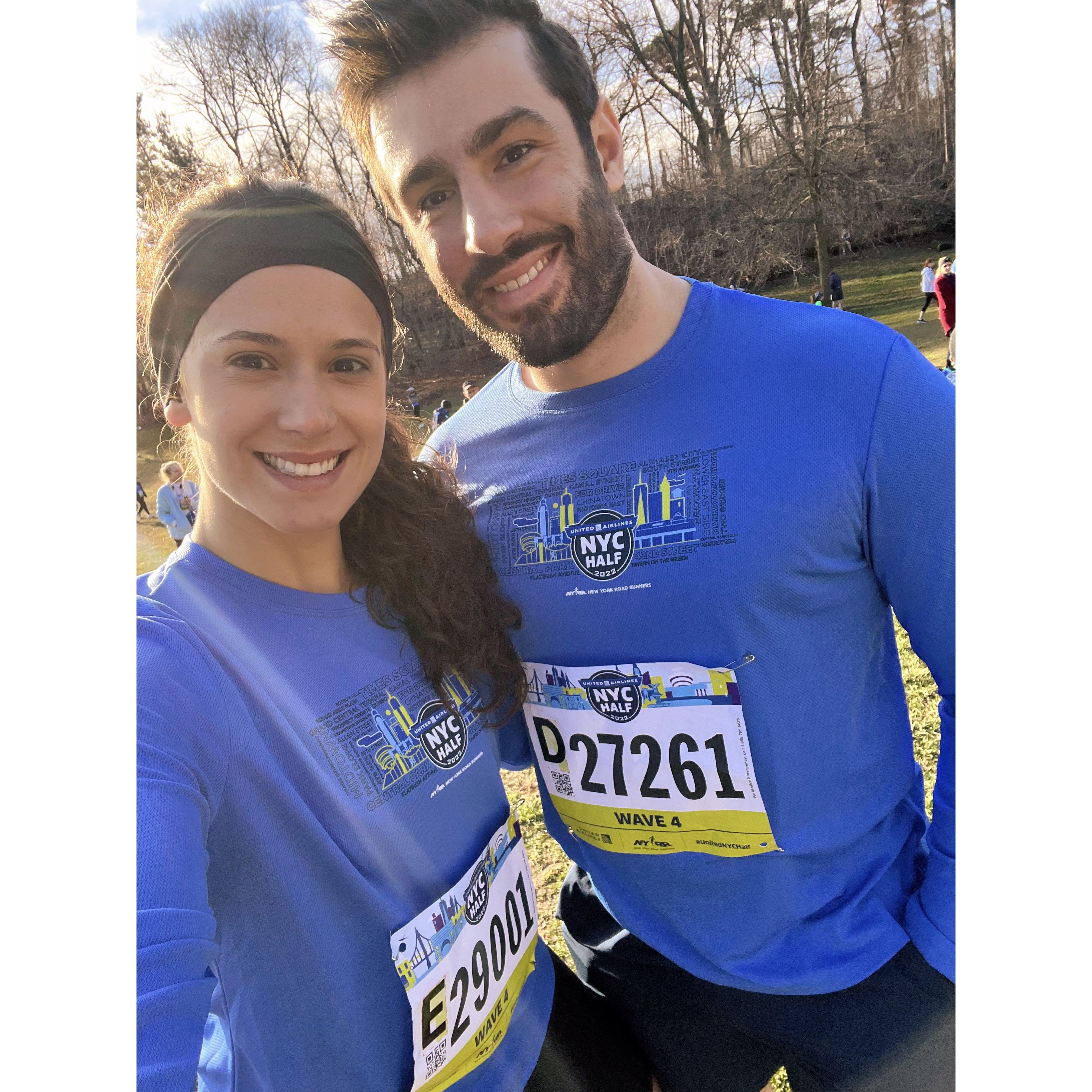 Julia registered Greg without his consent to run a half marathon. WE DID IT!!