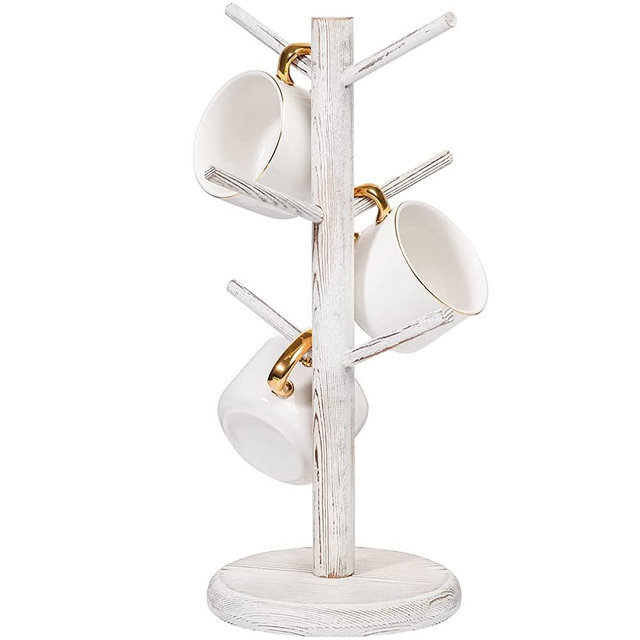 Dorhors Mug Stand,Coffee Cup Rack,Countertop Mug Tree with 6 Hooks,Mug Rack for Counter