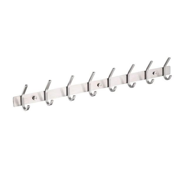 Kes Towel/Coat Hook Rack Rail 8-Hook Shelf Robe Hanger Wall Mount, Brushed SUS 304 Stainless Steel, AH203H8-2