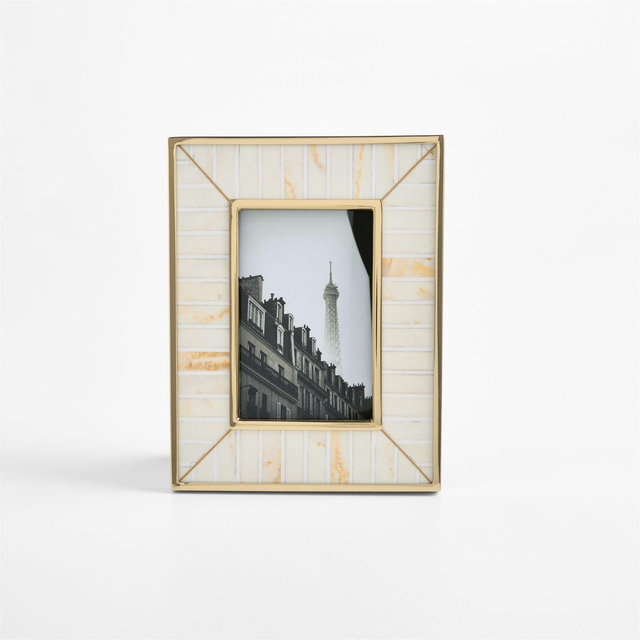 Love Story Ivory and Gold Resin 4"x6" Picture Frame by Laura Harrier and Tiffany Howell