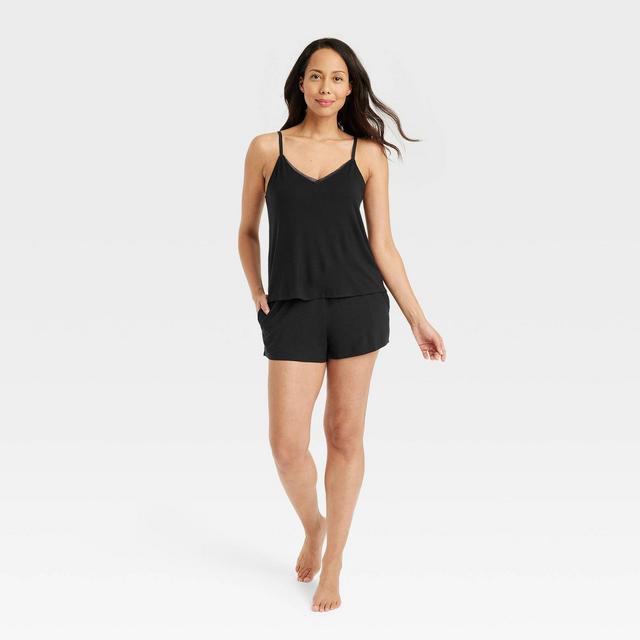 Women's Beautifully Soft Cami Pajama Set - Stars Above™ Black M