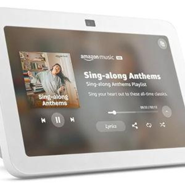 Amazon Echo Show 8 (newest model), With Spatial Audio, Smart Home Hub, and Alexa, Glacier White