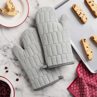 Honeycomb Chambray Oven Mitt, Set of 2