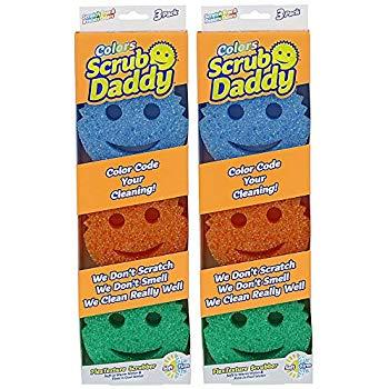 Scrub Daddy Color Sponge, Economy 2 Pack ( 6 Count Total )