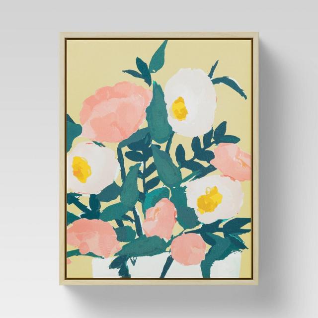 8" x 10" Yellow Floral Framed Canvas - Opalhouse™