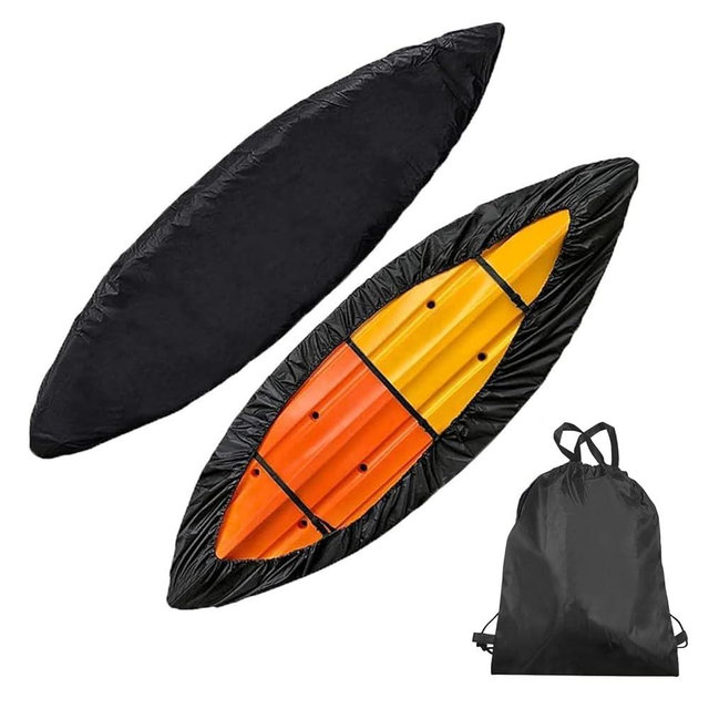 MAYMII 420D Durable 2.6m-6m/7.8-18ft,7 Sizes, 9 Color Durable Kayak Cover Canoe Cockpit Dust Cover, Waterproof UV Sunblock Shield Protector for Fishing Boat,Kayak,Canoe,Paddle Board
