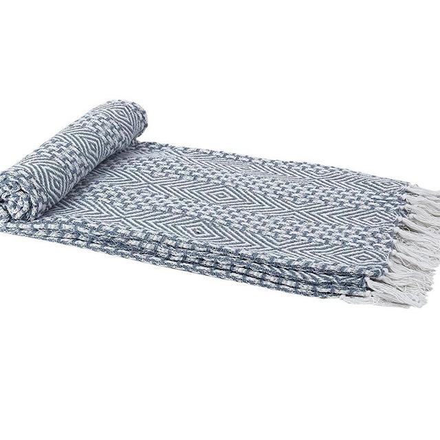 RAJRANG BRINGING RAJASTHAN TO YOU Dusty Blue Throw Blanket - Soft and Warm Living Room Decorative Throws for Sofa and Couch - 60 x 50 Inch