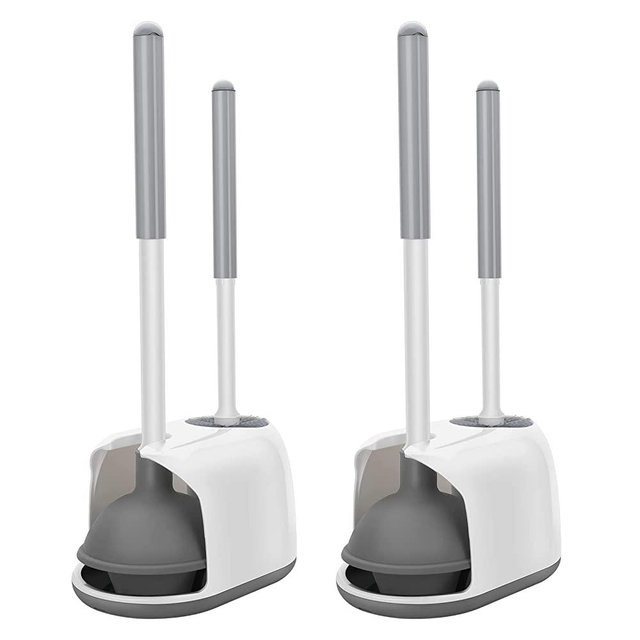 SetSail Toilet Brush and Plunger Set for Bathroom Cleaning 2 Pack Heavy Duty Toilet Bowl Brush and Plunger Deeply Cleaning Toilet Brush Hidden