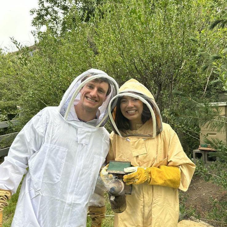 We were so excited to tend to Aunt Sonia's bees