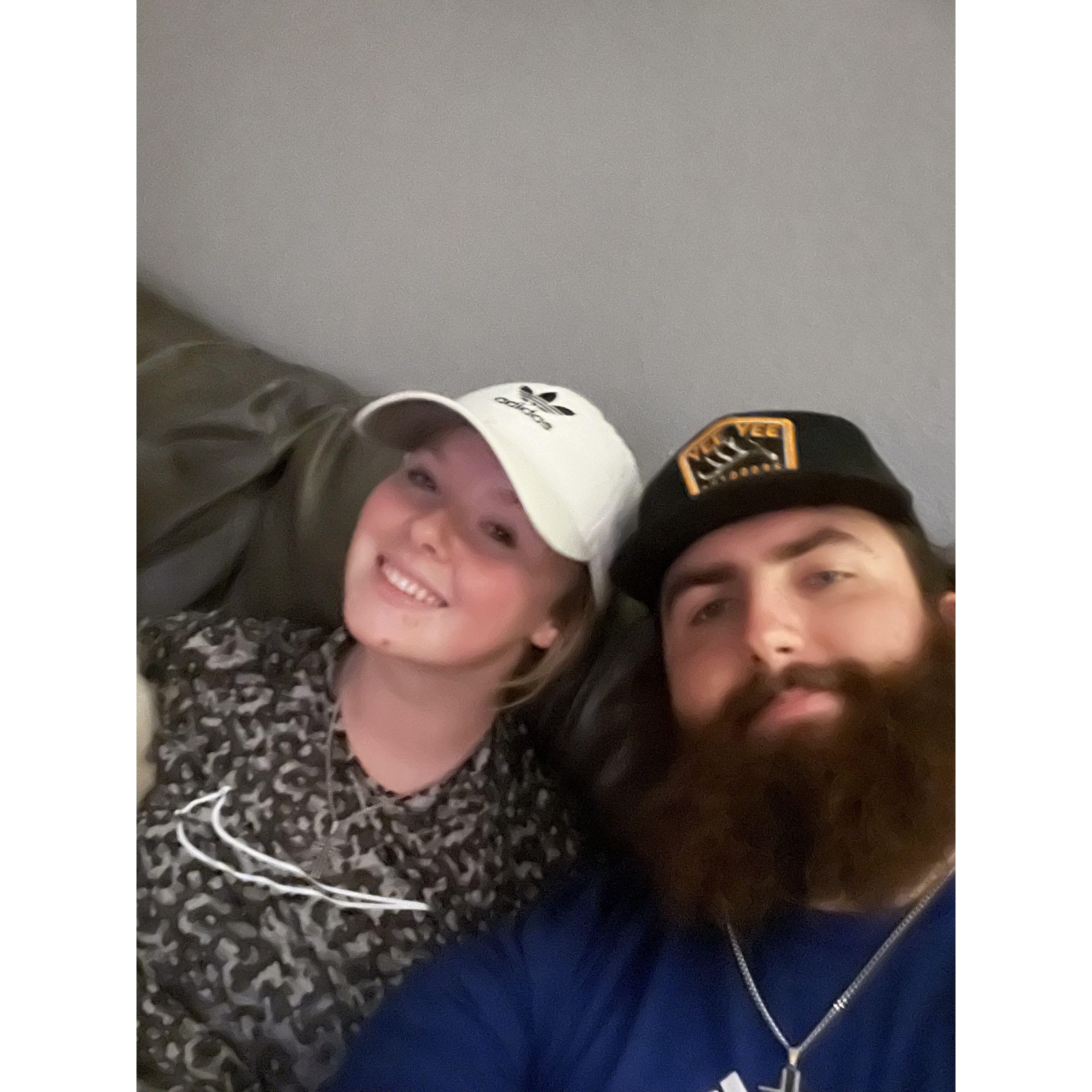The first selfie Carter ever took of us together!