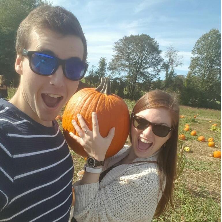 Our first time picking pumpkins! As you can tell, we enjoyed having the day off for a date.