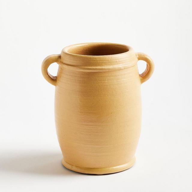 Handcrafted Lachman Crock Vase, Medium, Yellow