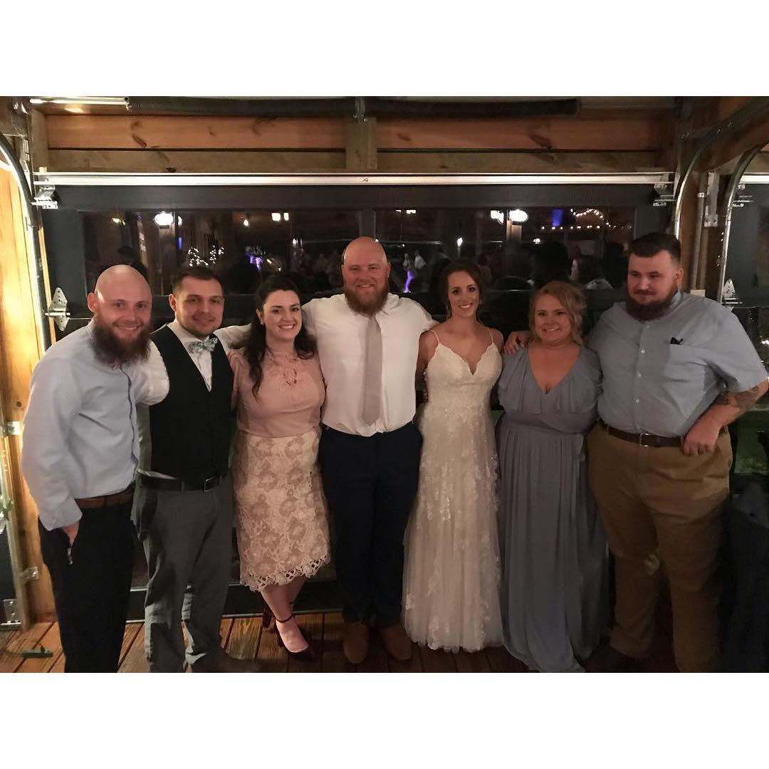 Celebrating Eric and Lace's wedding with Liv and Justin!