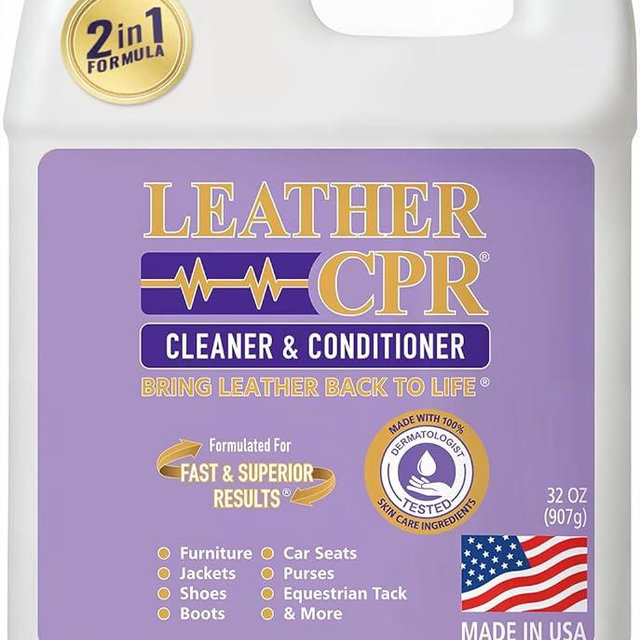 Leather CPR Leather Cleaner And Conditioner - Cleans, Conditions, Restores & Protects Leather Furniture, Handbags, Car Seats, Interior, Jackets, Boots, Purses, Shoes, Couch, Saddles, Tack & More