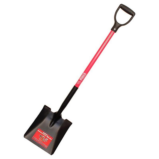 Bully Tools 62520 35 in. Fiberglass D-Grip Handle 14-Gauge Steel Square Point Shovel
